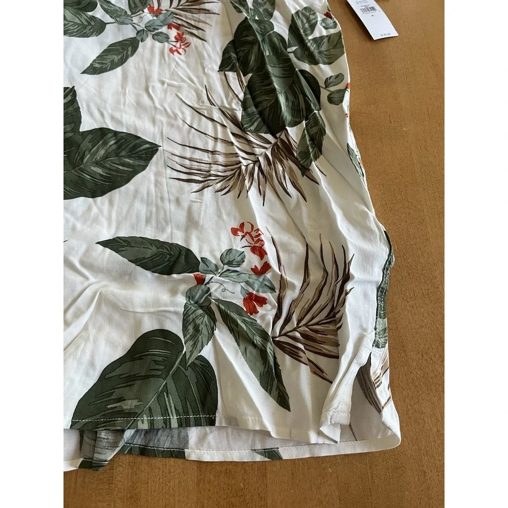 NWT Old‎ Navy Men's Button Up Camp Short Sleeve Shirt XL Leaf Tropical Beach NEW